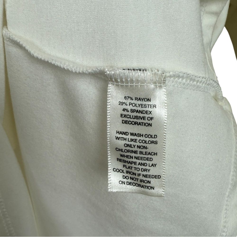 White House Black Market White Scoop Neck 3/4 Sleeve Ruched Top Womens Size XL - Picture 5 of 6